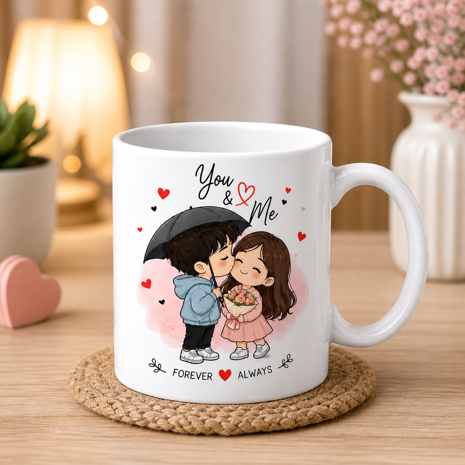 Personalized Photo Print Gift Set - Customized Coffee Mug, Keychain & Coaster Combo | Gift for Family, Anniversary, Birthday & Special Occasions